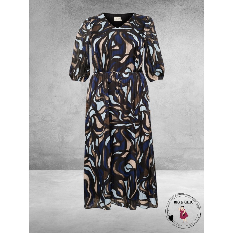 KAFFE CURVE Maxi Jurk MARGA  Blauw-Grijs