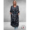 KAFFE CURVE Maxi Jurk MARGA  Blauw-Grijs