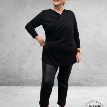 KAFFE CURVE Aidi Wrap Shirt Black Deep