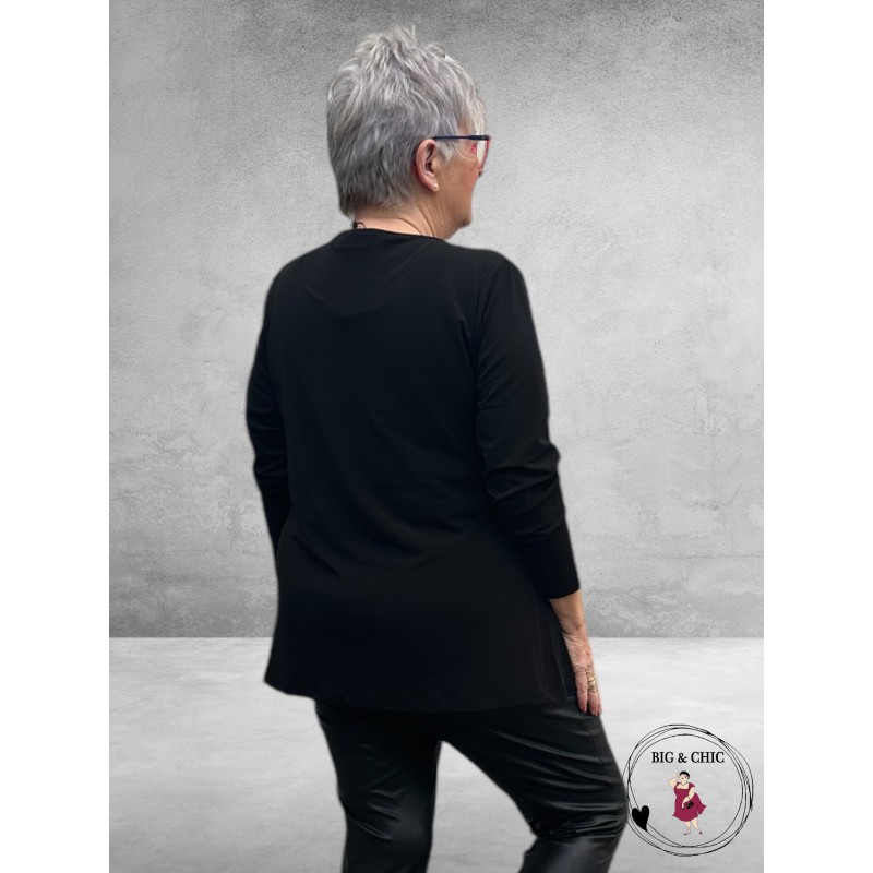 KAFFE CURVE Aidi Wrap Shirt Black Deep