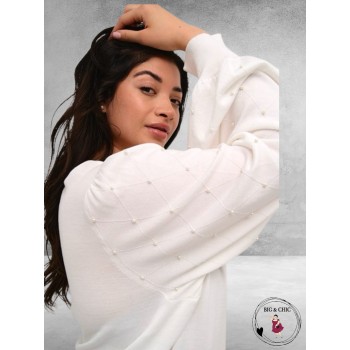 KAFFE CURVE Trui Karena Chalk