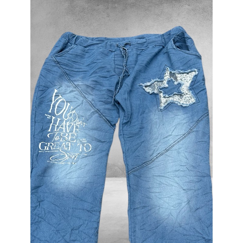 Jog Jeans Met Ster Glitter Patches