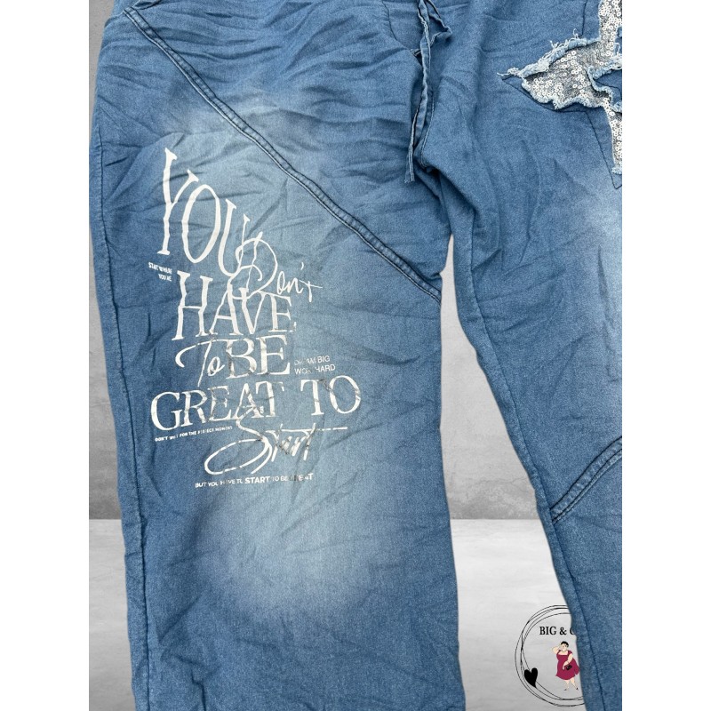 Jog Jeans Met Ster Glitter Patches