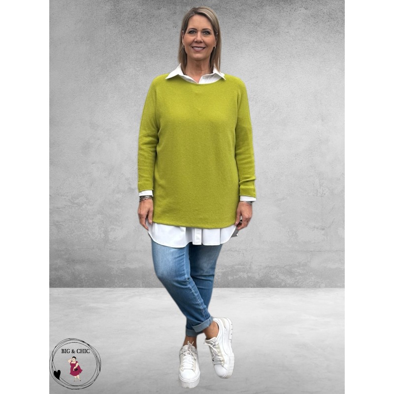 New Collection Casual Basic Trui Kiwigroen