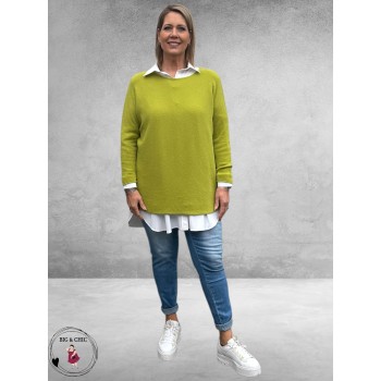 New Collection Casual Basic Trui Kiwigroen