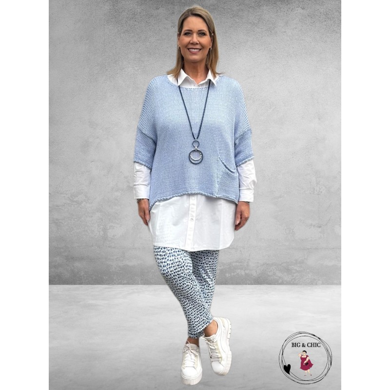 ITALY MODA Trui Lichtblauw