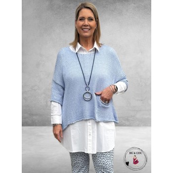 ITALY MODA Trui Lichtblauw