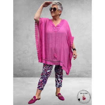 LA CASA Poncho/Tuniek Fuchsia