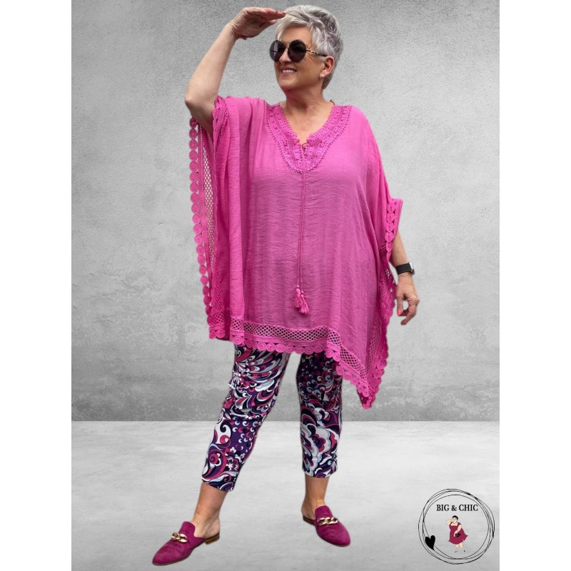 LA CASA Poncho/Tuniek Fuchsia