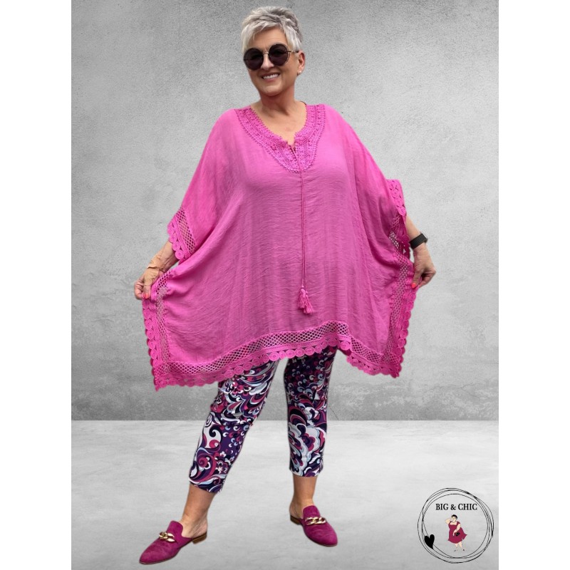 LA CASA Poncho/Tuniek Fuchsia
