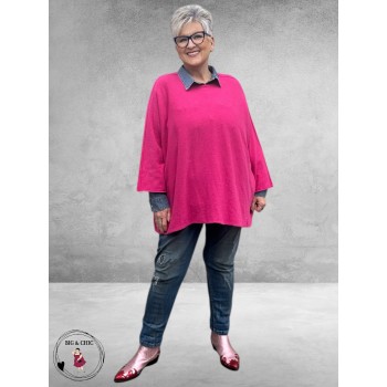 Trui Gebreid Fuchsia Oversize