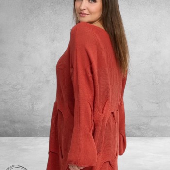KEKOO Trui Gebreid Katoen Roest