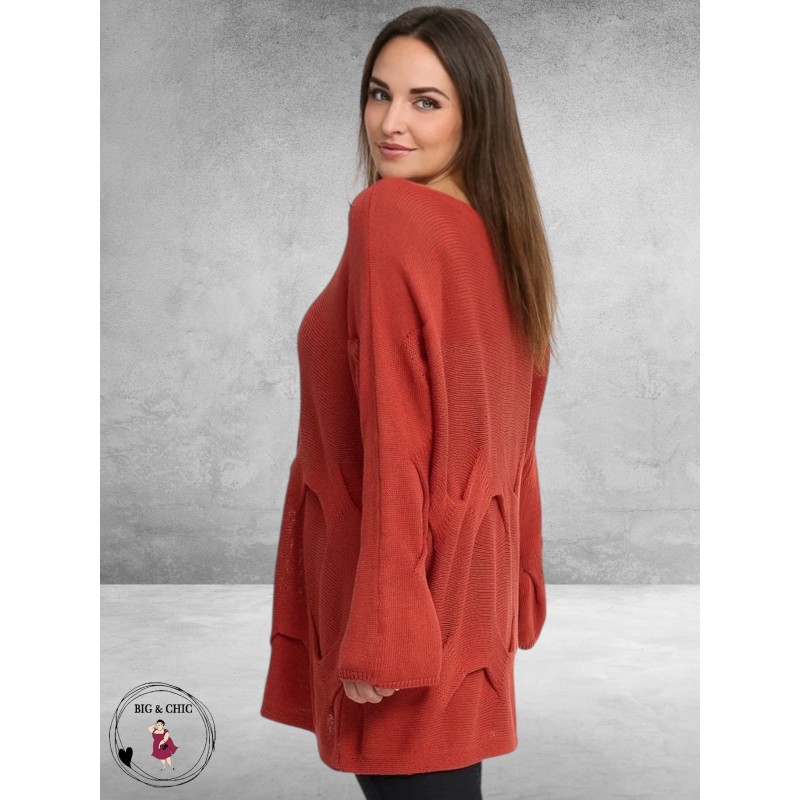 KEKOO Trui Gebreid Katoen Roest