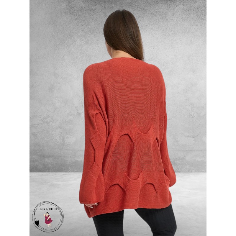 KEKOO Trui Gebreid Katoen Roest