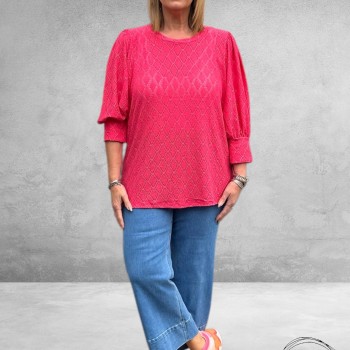 KAFFE Curve Kanten Blouse Tia Raspberry