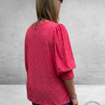 KAFFE Curve Kanten Blouse Tia Raspberry