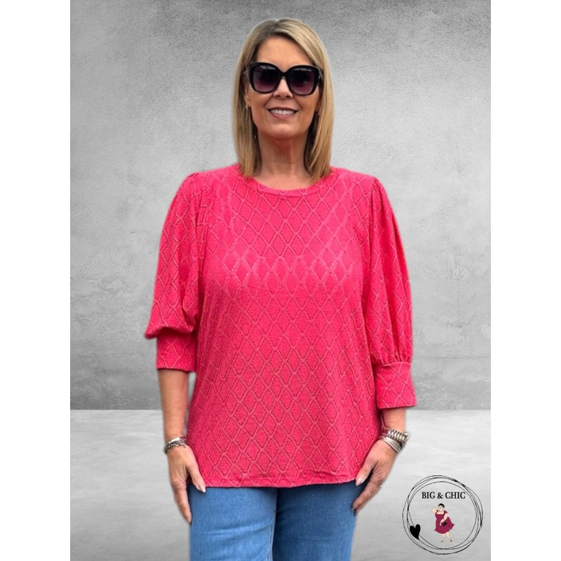 KAFFE Curve Kanten Blouse Tia Raspberry