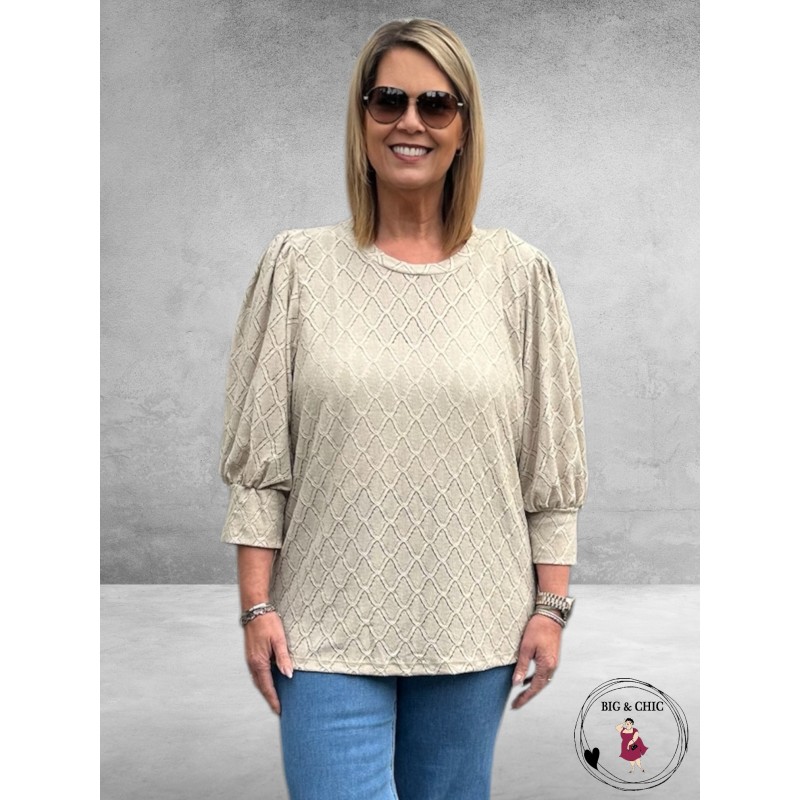 KAFFE Curve Kanten Blouse Tia Feather Grey