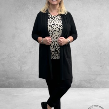 KAFFE CURVE Trui Lizzy Feather Black Leopard