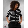 KAFFE CURVE Cardigan Lizzy Black/Chalk