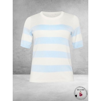 KAFFE CURVE Trui Lizzy Chalk/Light Blue