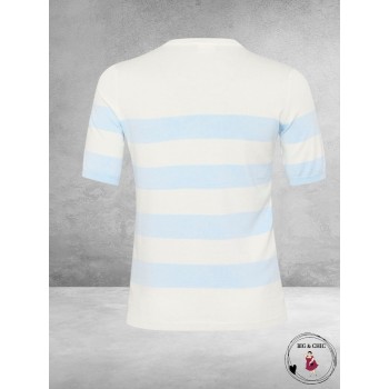 KAFFE CURVE Trui Lizzy Chalk/Light Blue