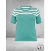 KAFFE CURVE Trui Lizzy Teal/Chalk