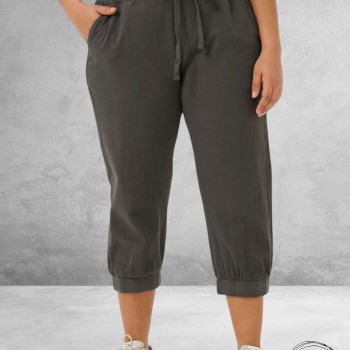 KAFFE CURVE Capri Broek Nana Black Oyster