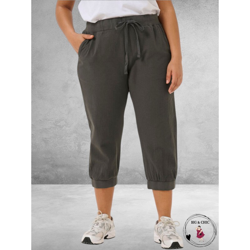 KAFFE CURVE Capri Broek Nana Black Oyster