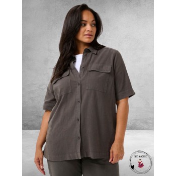 KAFFE CURVE Blouse Nana Liah Black Oyster