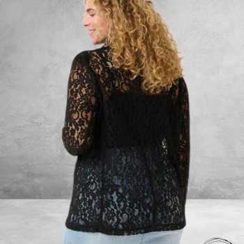 KAFFE Curve Blazer Lorani Zwart Kant