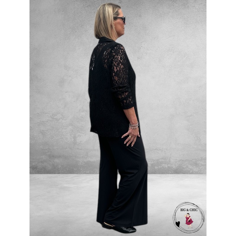 KAFFE Curve Blazer Lorani Zwart Kant