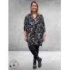 KAFFE CURVE Tuniek/Blouse Sonna Zwart/Wit