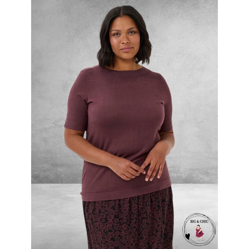 KAFFE CURVE Trui Lizzy Boatneck Fudge