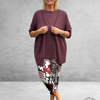 KAFFE CURVE Vestje Farsia Fudge