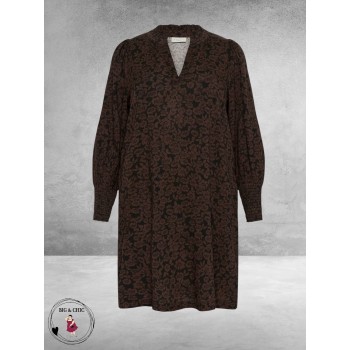 KAFFE CURVE Jurk Bella Fudge/Black