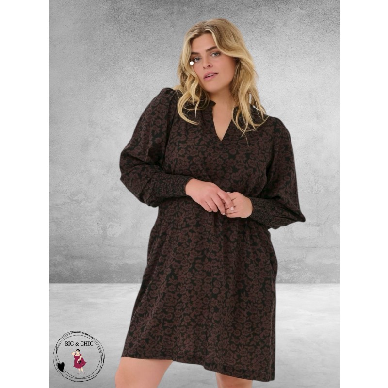 KAFFE CURVE Jurk Bella Fudge/Black