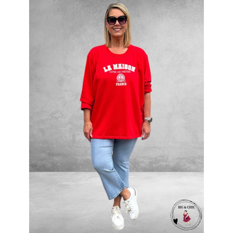 KAFFE CURVE Sweater Berla Rood