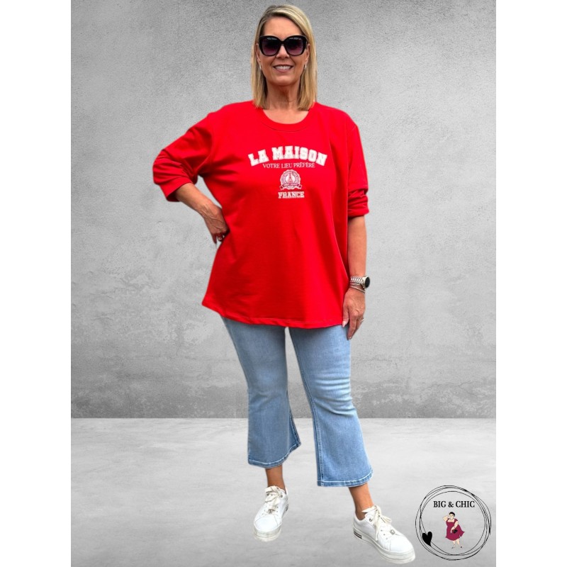 KAFFE CURVE Sweater Berla Rood