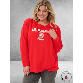 KAFFE CURVE Sweater Berla Rood