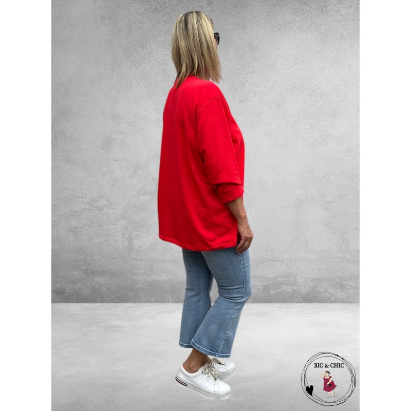 KAFFE CURVE Sweater Berla Rood