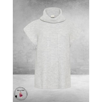 KAFFE CURVE Poncho Mala Grey Melange