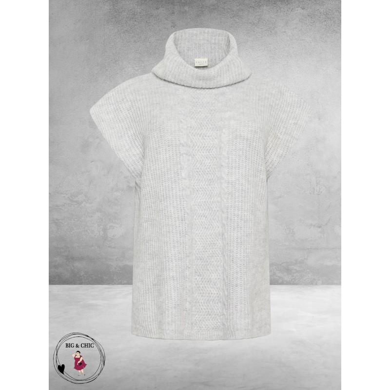 KAFFE CURVE Poncho Mala Grey Melange