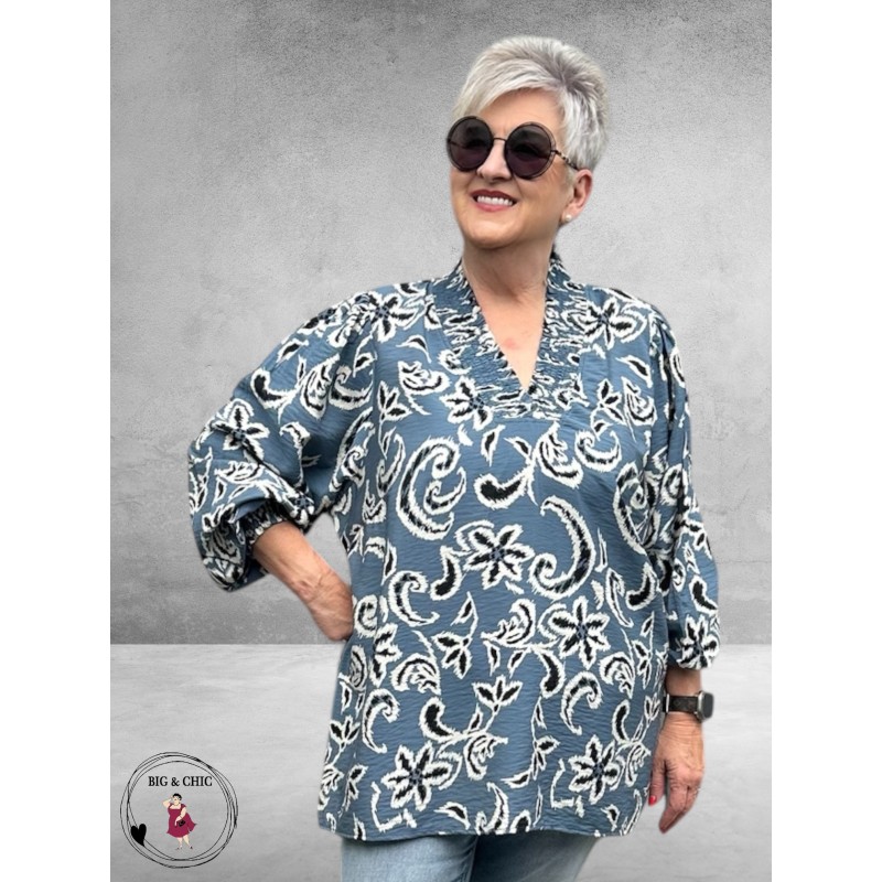 Kaffe Curve Blouse-Shirt Seawhite Paisley