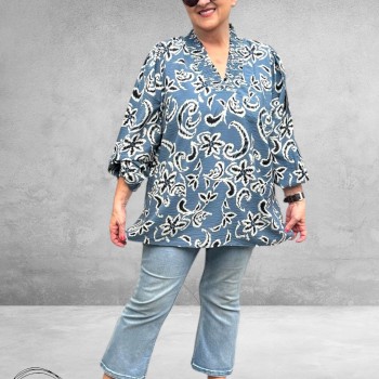 Kaffe Curve Blouse-Shirt Seawhite Paisley