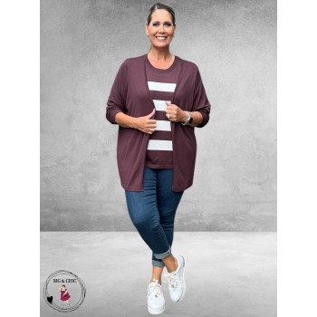 KAFFE CURVE Trui Lizzy Fudge/Chalk