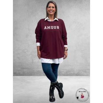 KAFFE CURVE Sweatshirt Amour Wine