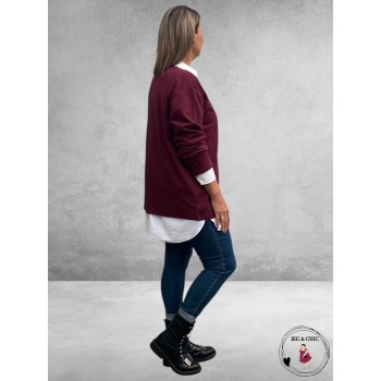 KAFFE CURVE Sweatshirt Amour Wine