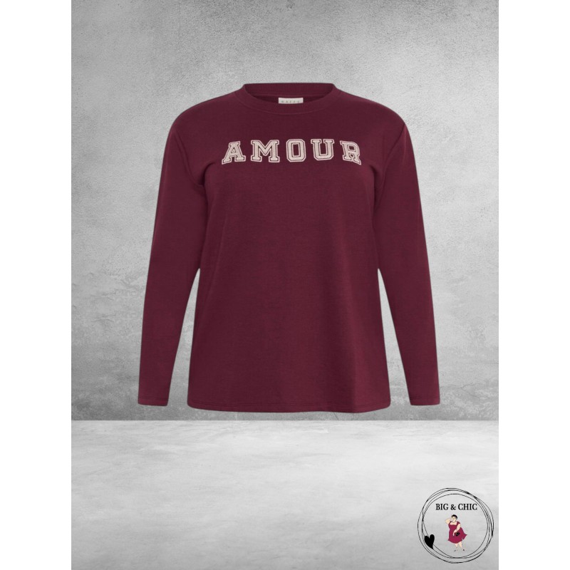 KAFFE CURVE Sweatshirt Amour Wine