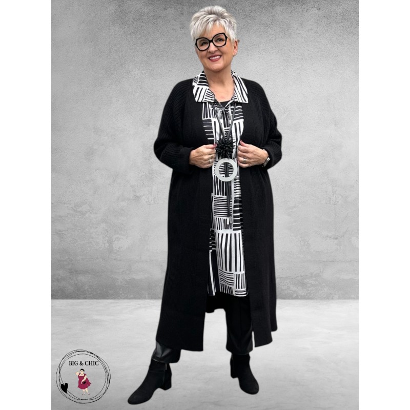 KAFFE CURVE Vest Lang Black Deep